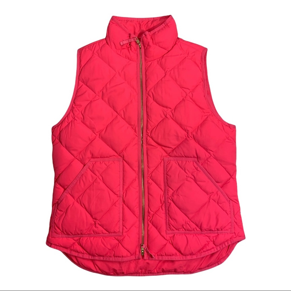 J. Crew Quilted Vest in Bright Pink